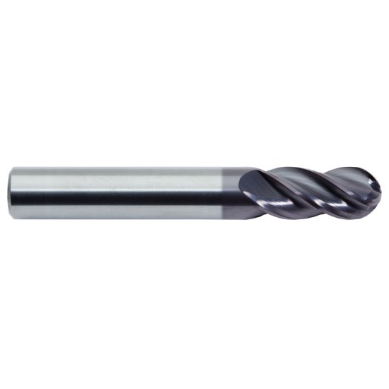 Picture of M.A. Ford 17962510AW Dia 5/8 SH 0.6250 LOC 1.2500 OAL3.50 End Mill Standard Flute High Helix Carbide AlTiN Single End Ball NoseBall TuffCut® XR